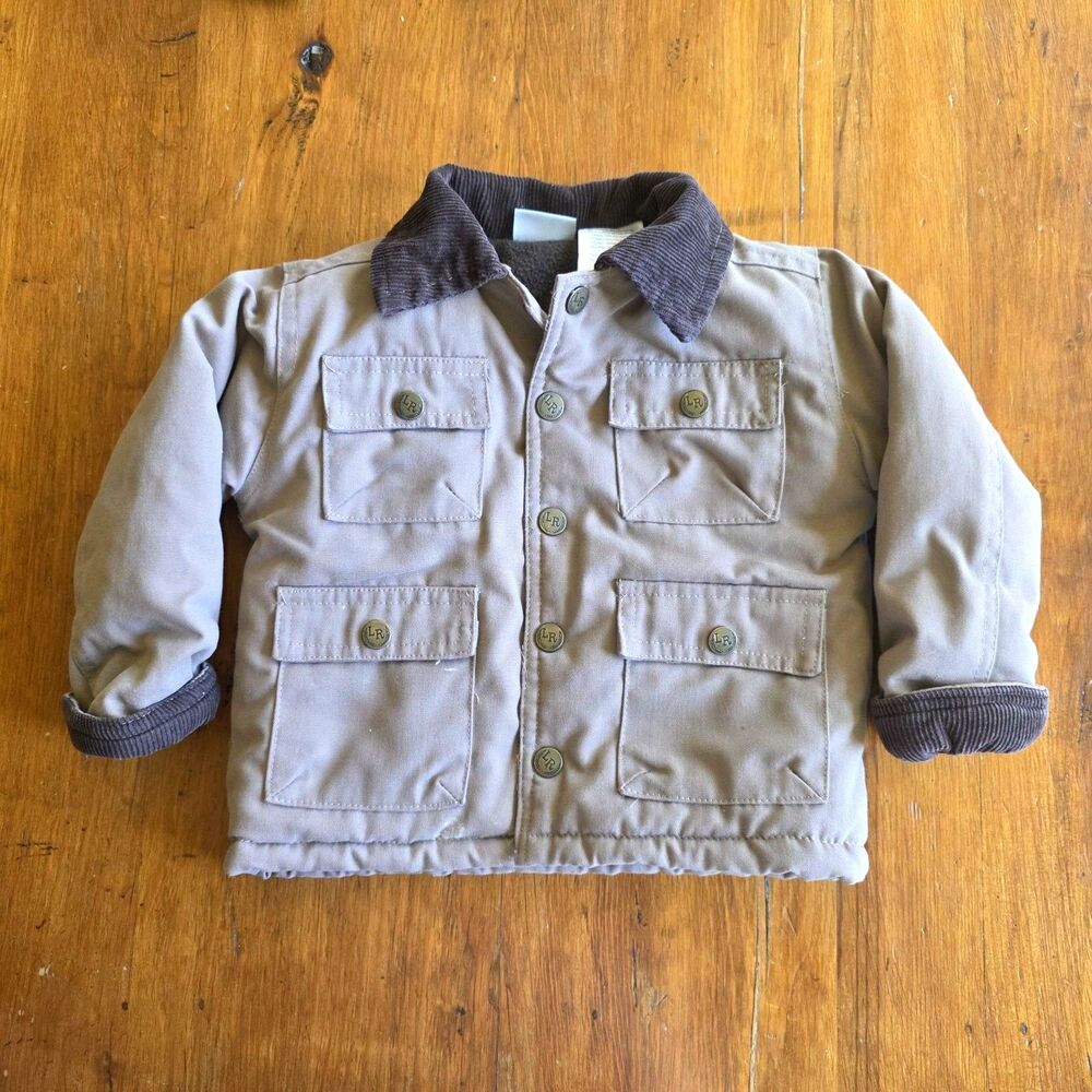 Little Rebels Toddler Corduroy Collar Button Front Barn Chore Jacket 18M Brown